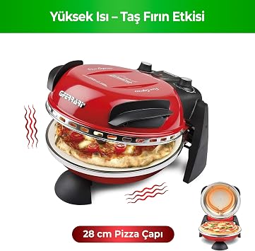 G3Ferrari Delizia Pizza Makinesi 3 Ta  Tabanl  400 C Pizza F r n    Evde Ta  F r n Lezzeti Sunan  talyan Pizza Oven - K rm z