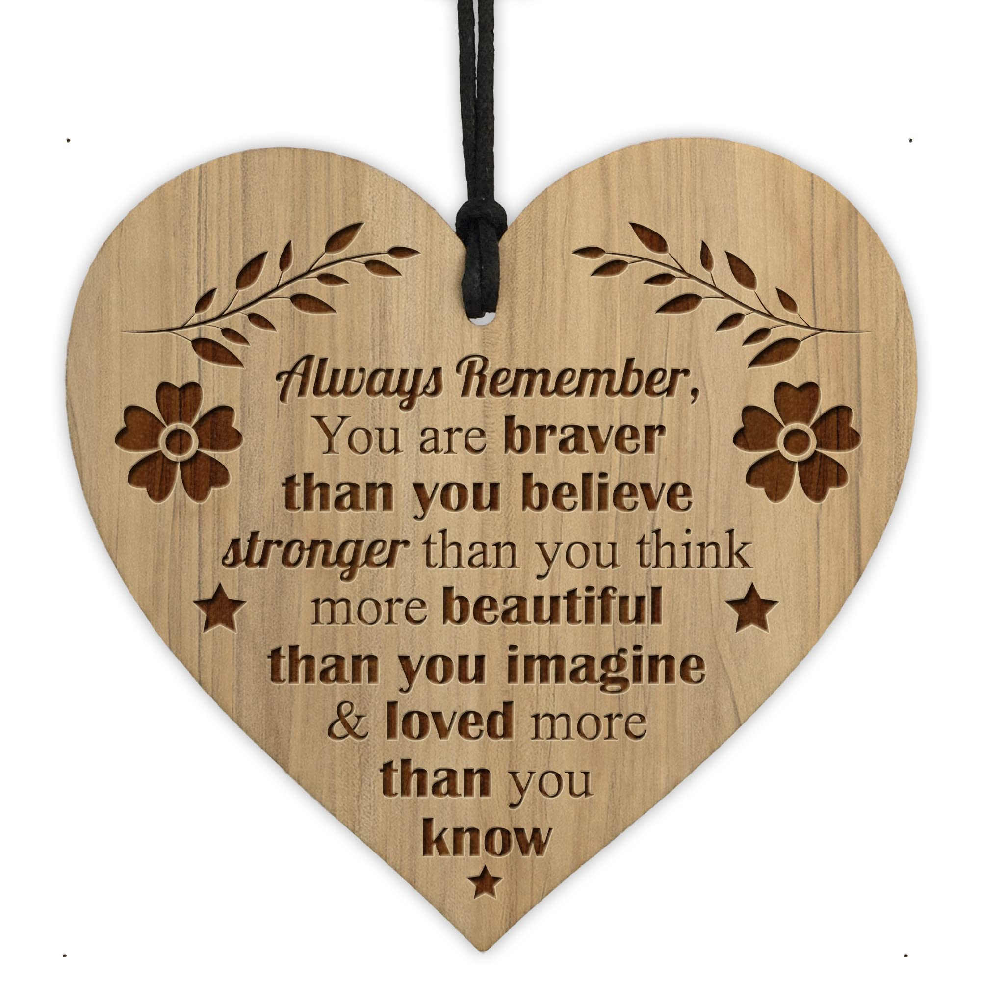 Red Ocean Braver Stronger Beautiful Plaque Engraved Heart Friendship Gifts Friendship Sign