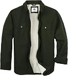 COEVALS CLUB Men's Flannel Shacket Casual Button Snap Sherpa Quilted Lined Premium Jacket Shirts