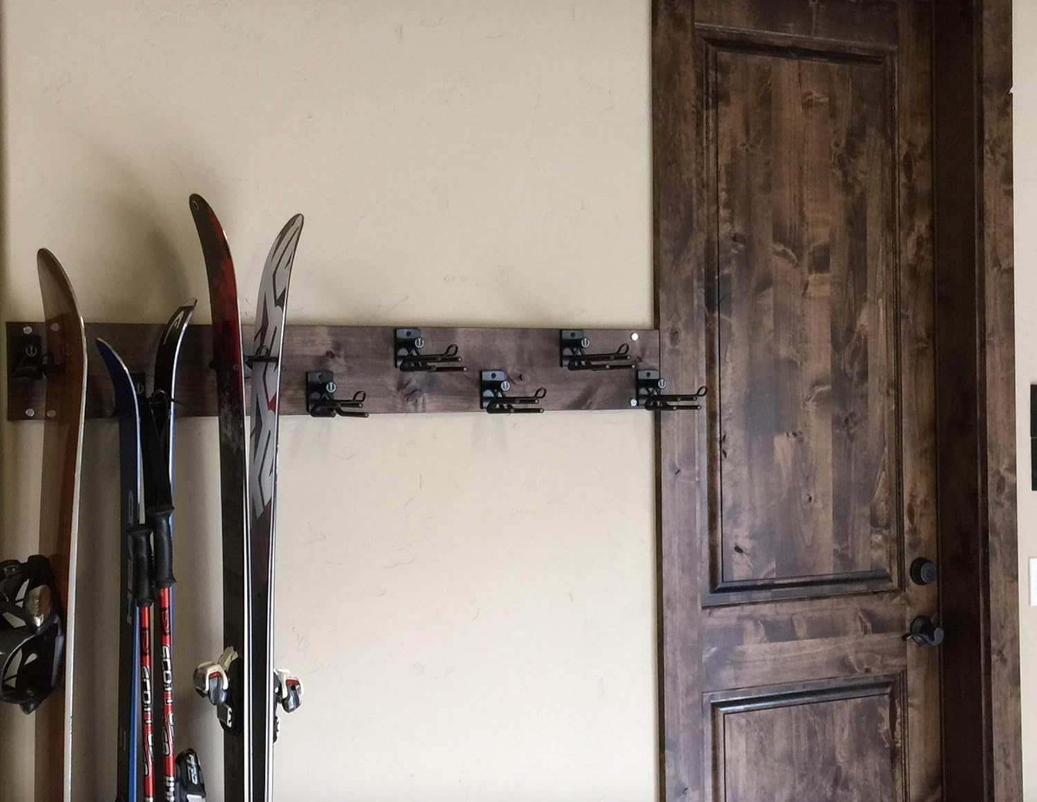 Rocker Ski Rack - Wall Mounted Rack, Store Any ski & Snowboard Without Altering Their Shape, Perfect Way to Hang Your skis & Snowboards in All Seasons : Sports & Outdoors