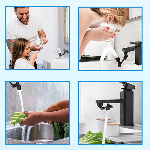Miniatura 6 de Extensor de grifo giratorio de 1800, brazo giratorio, aireador de grifo robótico para baño, fregadero de cocina, accesorio de pulverización de