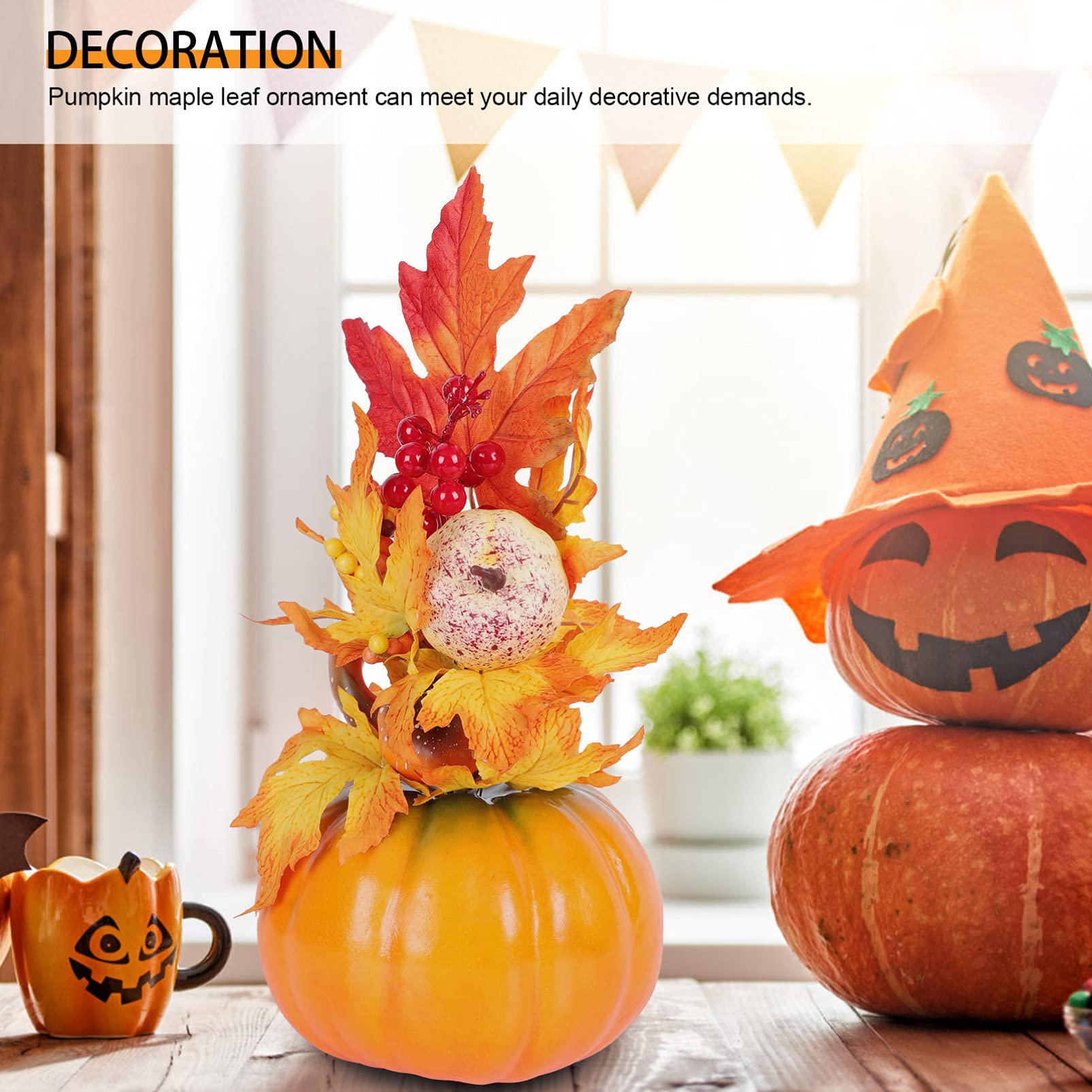 Cabilock Lot De 5 Décorations De Citrouilles Réalistes Pour Halloween Thanksgiving Intérieur/extérieur Résistantes Aux Intempéries Pour Festival 3 Pièces X 5