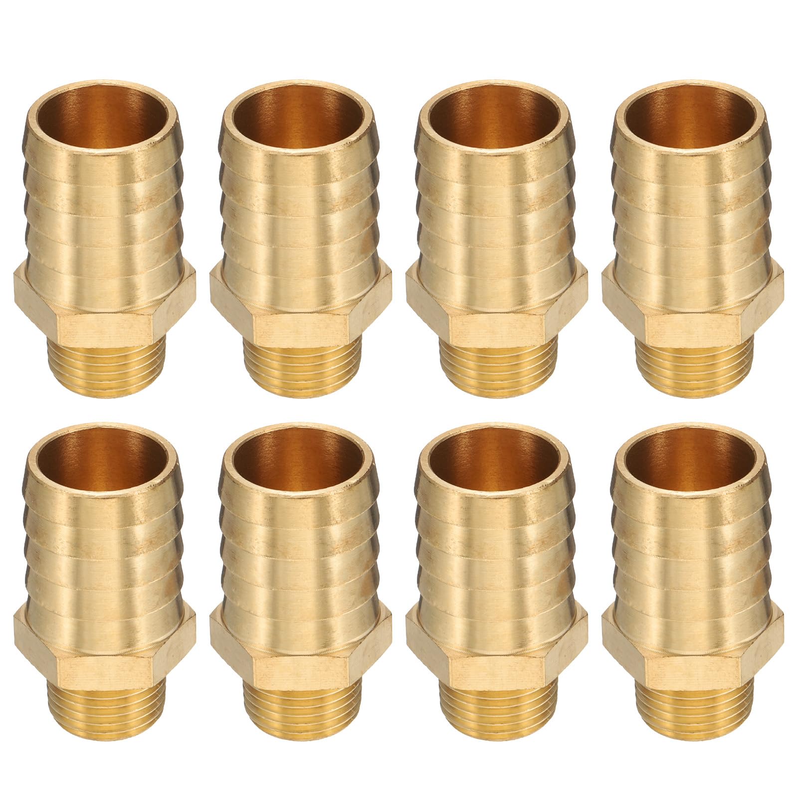 QUARKZMAN 8 Pezzi Raccordo A Punte in Ottone 1/2" NPT Maschio A 1" ID Tubo per Collegamento Diretto Torretta Filettato Costruzione Resistente