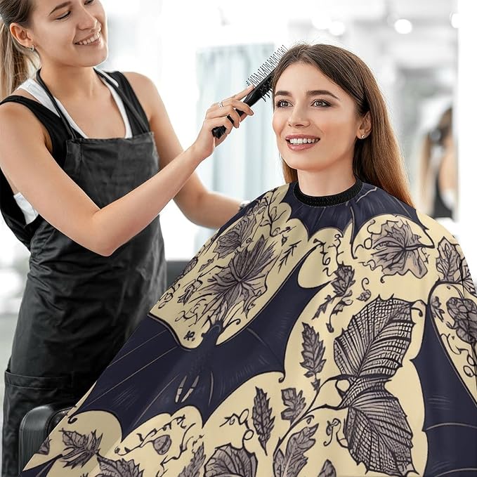 Capa de Corte de Cabello Impermeable con Estampado de Murciélago miniatura 5