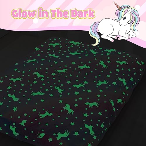 Miniatura 6 de Silla Puf para Niños, Cama Puf de Unicornio para Niños Pequeños, Silla Puf Convertible para Niños a Colchón de Piso con Relleno, Sacos de Frijoles