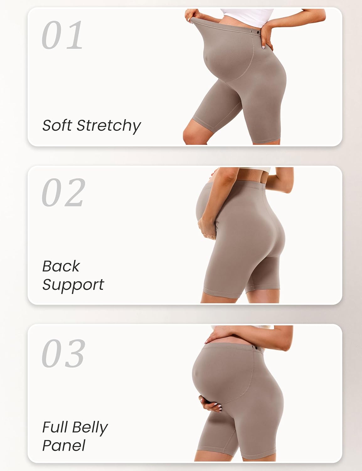 BONVIGOR Buttercloud Maternity Shorts Over The Belly- 5" Pregnancy Biker Shorts Lounge Yoga Pants - Image 6