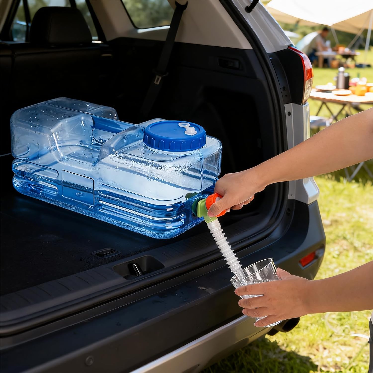 Dicunoy Camping Water Container, 2.6 Gallon Portable Water Jug with Spigot, Thick Water Dispenser Brick with Wide Filler Opening for Hiking, Picnic, Vehicle, Outdoor, Emergency, Hurricane Supplies - Image 6