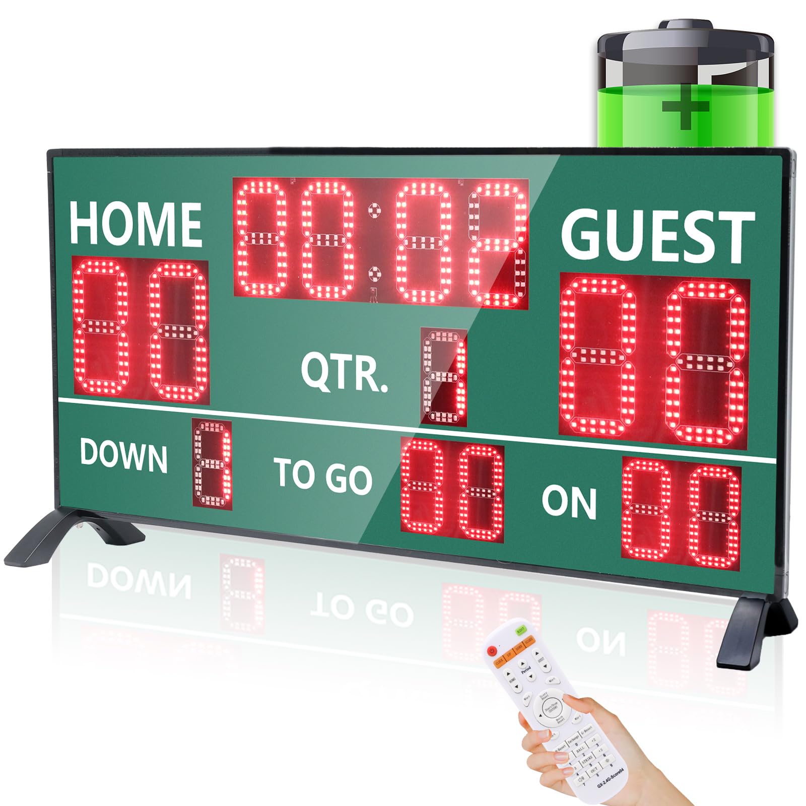 YZ LED Wireless Football Scoreboard, Electronic Scoreboard with Remote, Digital Scoreboard Football Score Keeper for Outdoor/Football Training/American Football Games/Rugby Ball