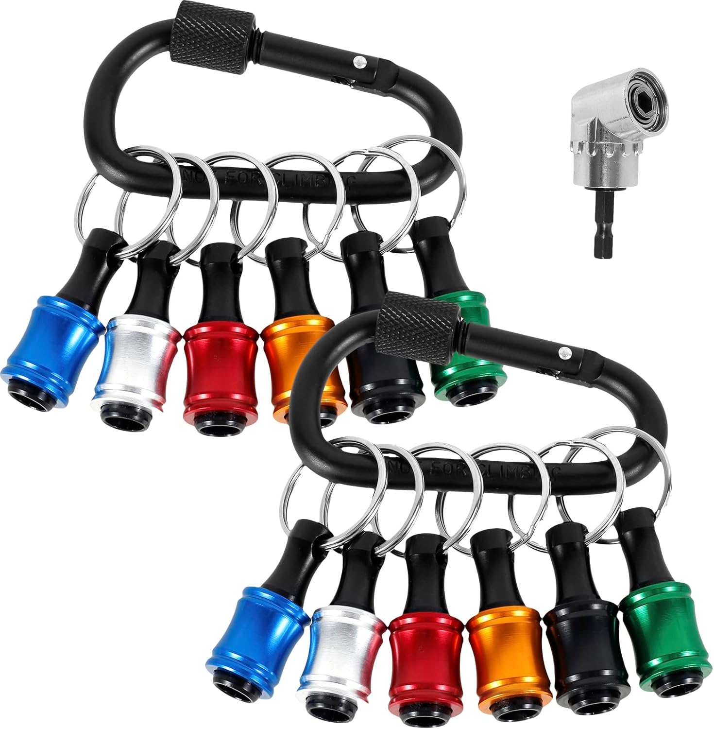 12PCS Bit Holder Keychain Quick Release 1/4 Bit Holder for Impact