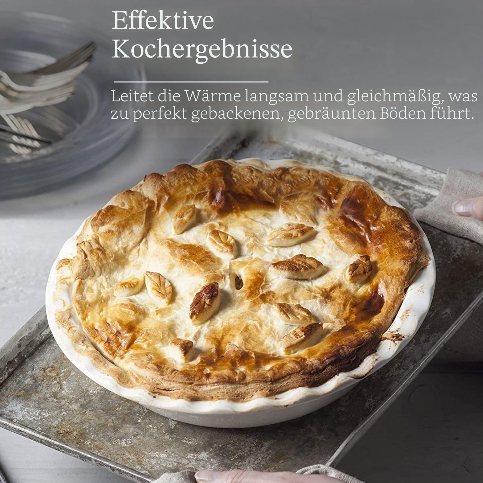 Wm Bartleet & Sons Traditionelle Kuchenform aus Porzellan, rund, mit gewelltem Rand, weiß, 27 cm