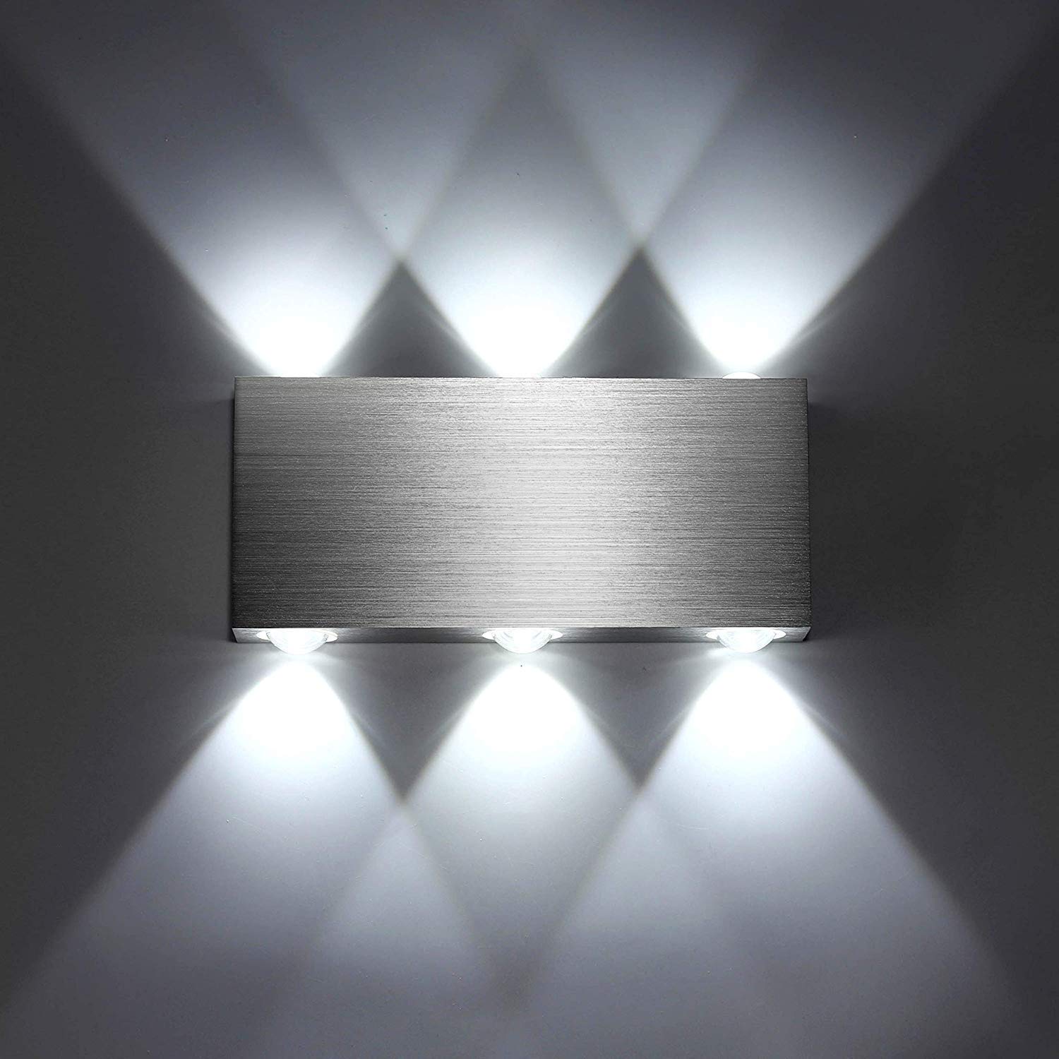 Led-wandlamp voor binnen, Up and Down lichten binnen, 6 W LED Up Down effect wandlamp glazen bol voor hal slaapkamer nacht thuis loft woonkamer, koud wit