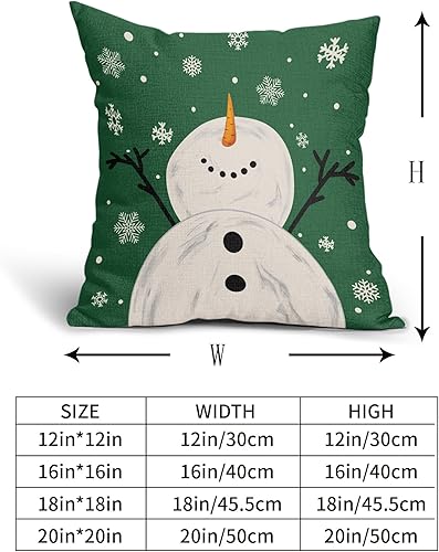 Miniatura 4 de Let It - Juego de 2 fundas de almohada de muñeco de nieve de 18 x 18 pulgadas, diseño de copos de nieve de Navidad, de lino y algodón, fundas