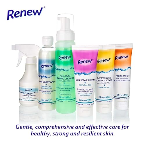 Miniatura 5 de DermaRite 's Renew Dimethicone Skin Protectant - Crema hidratante para la piel con aceites esenciales y vitamina A, D y E, tubo de 4 onzas, 2