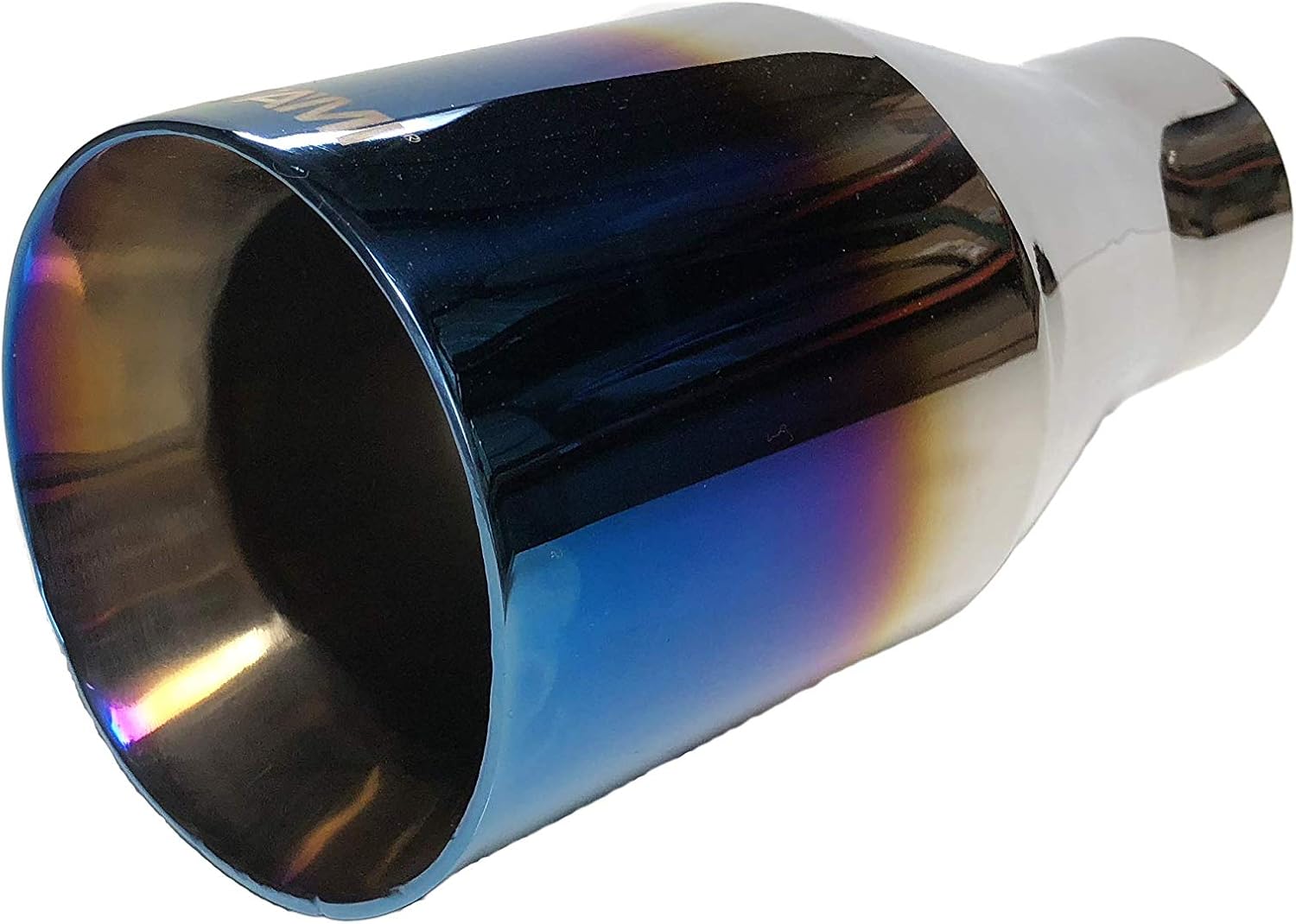 NETAMI NT-2371 Double Wall T304 Stainless Steel Exhaust Tip with Blue/Purple Shift Weld-on (Inlet 2.25"/Outlet 3.5" Purple)