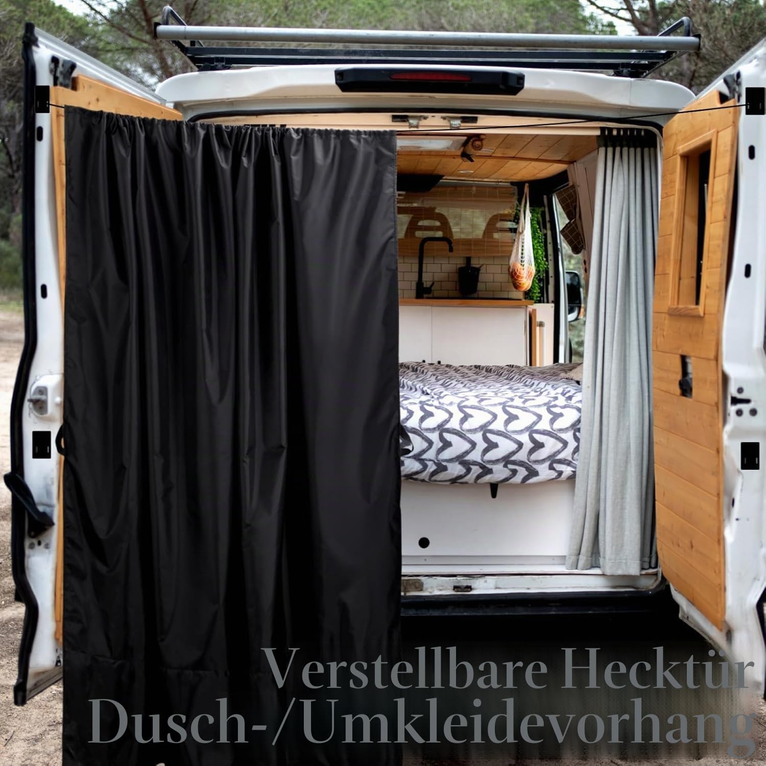 camper vorhänge Große Van Van Hecktür Dusche Sichtschutz Vorhänge mit 2 seitlichen Sichtschutzpaneelen und Magnethaken Verstellbare Außendusche Used Fiat Doblo Motorhomes vrouwen Farbe:Farbglanz