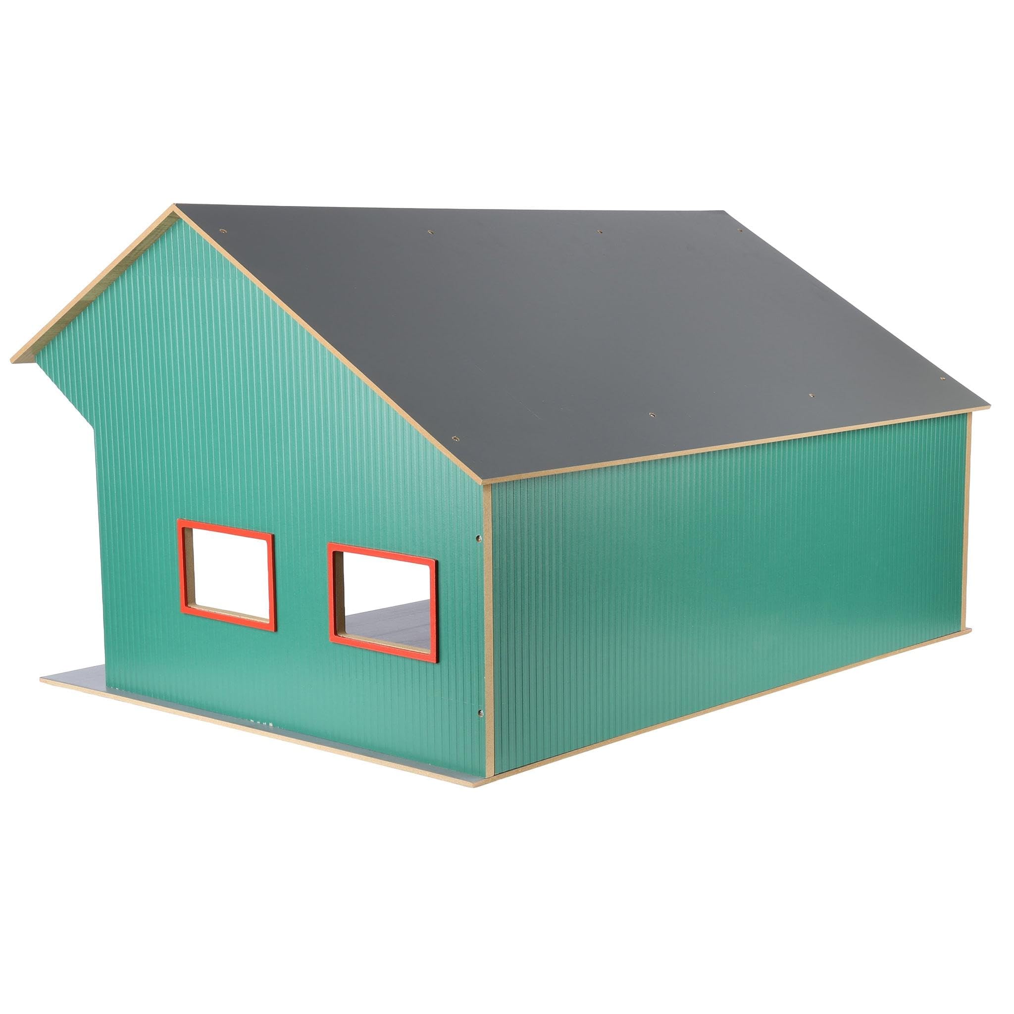 Kids Globe Holz Bauernhof Spielzeug – Scheune, Schuppen, Halle, Stall, 1:16, mit 3 Boxen – robust, kindgerecht, pädagogisch wertvoll, Spielfigurenzubehör