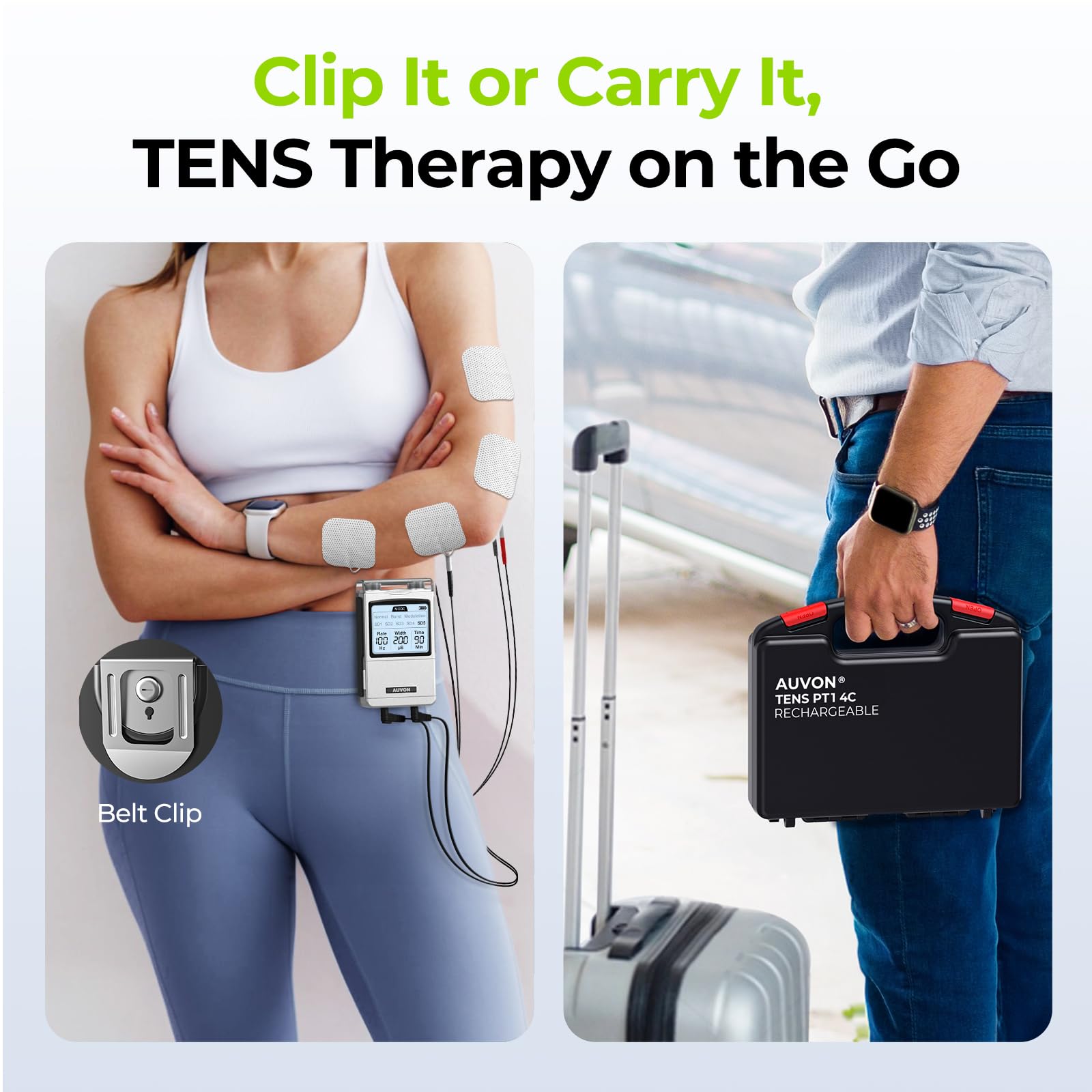 AUVON TENS Unit - Muscle Stimulator Pain Relief -8