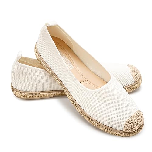 GLAMORA Ballerine da donna Sparto Scarpe piatte in maglia traspirante