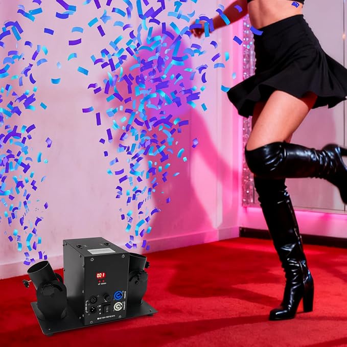 Máquina Eléctrica de Confeti Doble Cabezal para Fiesta DJ miniatura 5