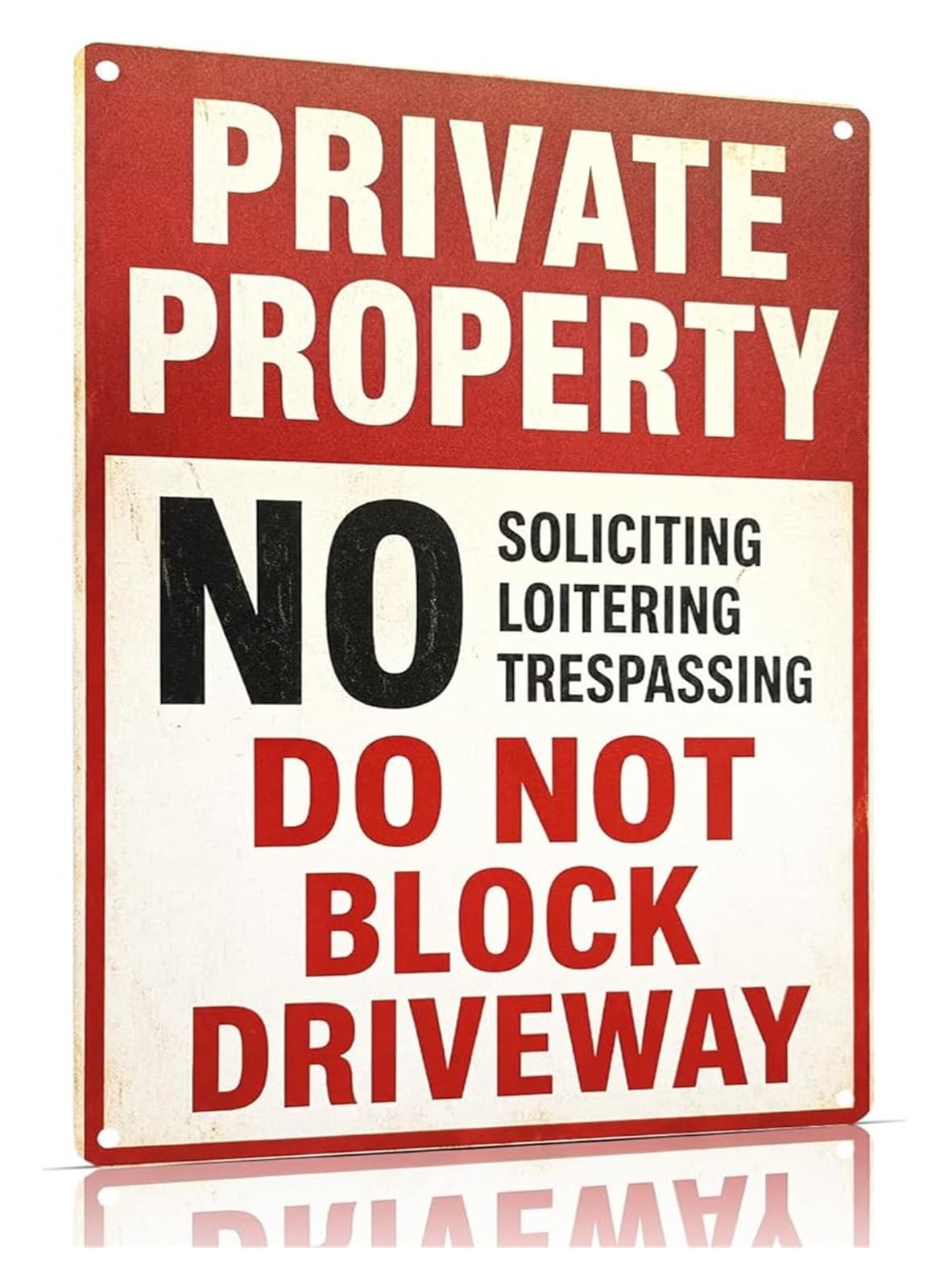 GYQYJPFZM Private Property No Trespassing Metal Sign Vintage Tin Sign Wall-Art No Soliciting Notice for Porch Gate Fence Entryway Decoration 8 X 12 in