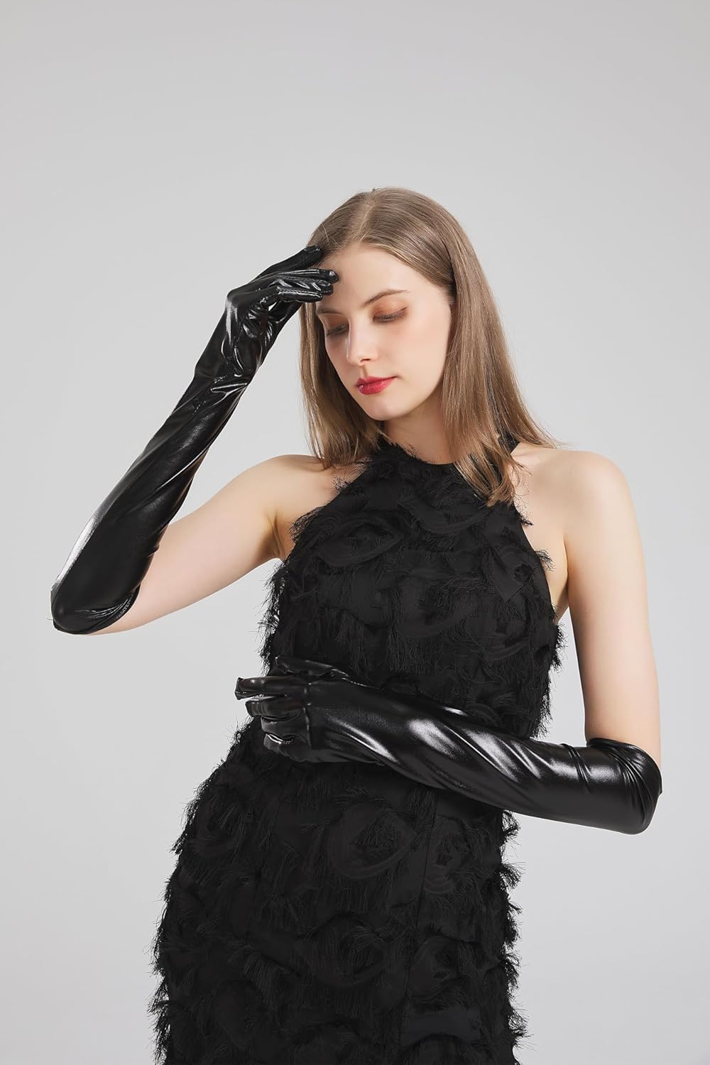 Long Metallic Gloves Costume Women Elbow Length Opera Halloween Cosplay 1920s Great Gatsby Formal Evening Dress up - Image 7