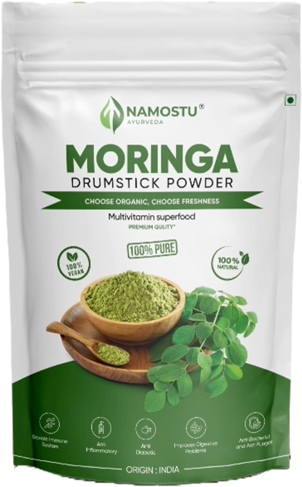 Moringa Drumstick Powder 100gm, Essential Nutrition Superfood, Helps Naturally Boost Energy Levels, Improves Stamina & Vitality, Rich In Vitamins & Minerals
