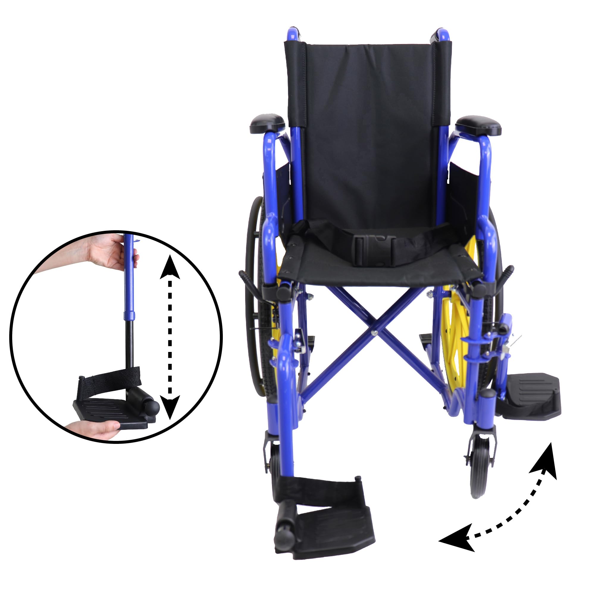 PEPE Mobility Sedia a Rotelle per Bambini (Pieghevole, Stretta, Leggera), Carrozzina Disabili Compatta e Trasportabile