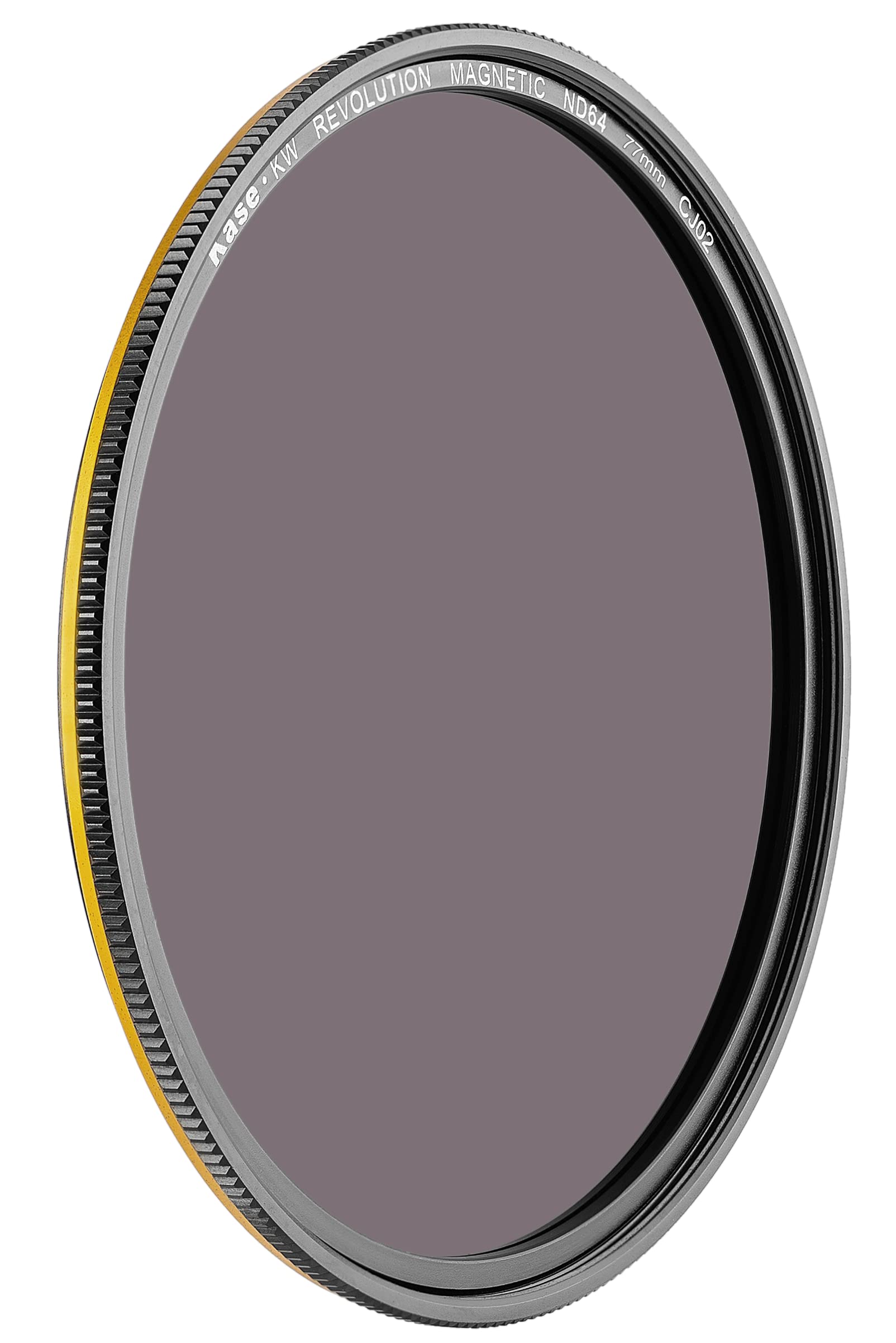Kase Wolverine Revolution 77mm Magnetic ND64 6 Stop Shockproof Tempered Optical Glass Filter w Yellow Ring & Adapter