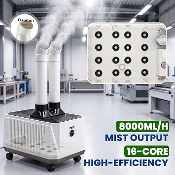 Mxmoonant Industrial Humidifier 8000ML/H, 3 Mist Volume, Auto Refilling