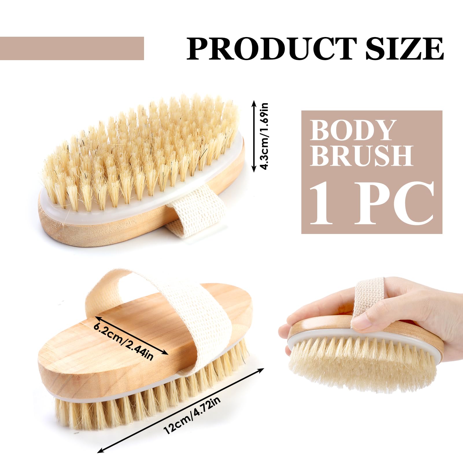 BUTORY 2 Pcs Dry Brushing Body Brush Exfoliating Brush Body Scrubber Natural Bristle Body Brush Exfoliating Scrubber Natural Bristle Bath Shower Skin Sisal Naturals Fibers Care Exfoliates - View #6