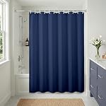 Americanflat 71x74 Rideau de douche bleu massif - Rideau de douche longue imperméable avec des grommets métalliques durables et 12 Crochets - 100% Polyester