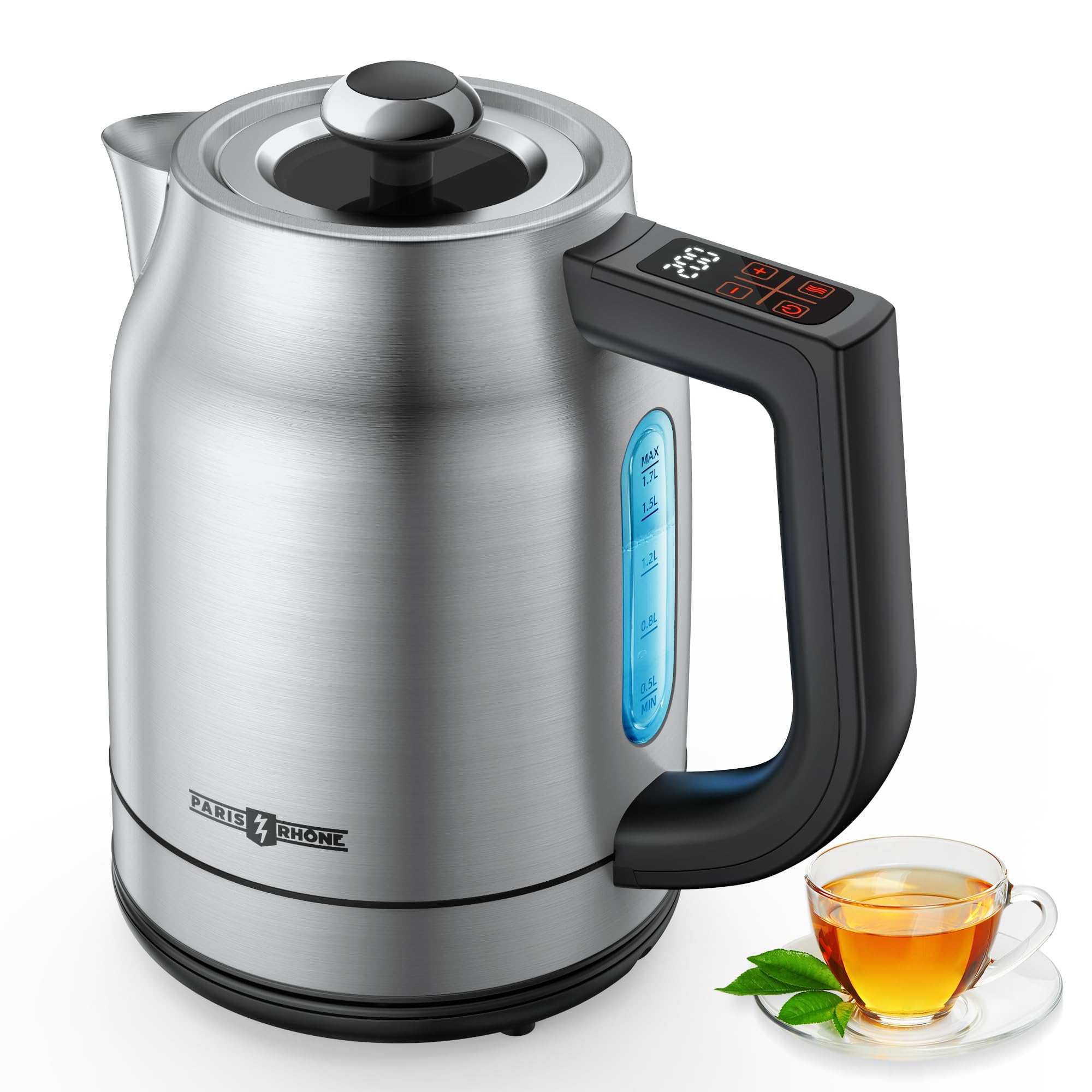 Photo 1 of Electric Kettle with Temperature Control, 1.7L 1500W Stainless Steel Tea Kettle, 13 Preset Temperatures, LED Display, Keep Warm 2 Hours, Strix Thermostat, BPA Free Hot Water Boiler for Tea & Coffee