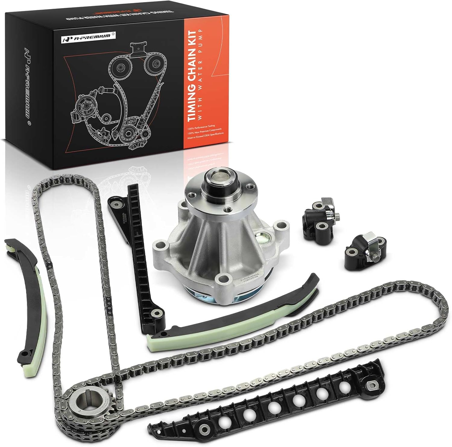 A-Premium Engine Timing Chain Kit W/Water Pump & Sprocket & Tensioner & Guide Compatible with Ford & Lincoln Cars - F-150, F-150 Heritage, F-250 F-350 Super Duty, Expedition, E-150, E-250-5.4L