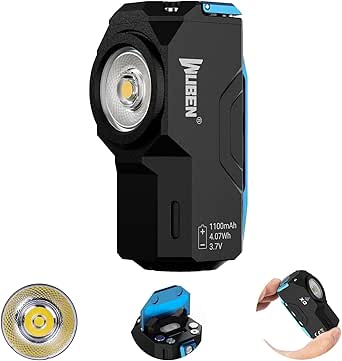 WUBEN X0 Rechargeable Mini Flashlight with Clip, 900 High Lumens Small Pocket LED Flashlights, 175 Floodlight Right Angle Magnetic Flashlight, Super Bright 7 Modes for Hiking, Camping, Everyday Use