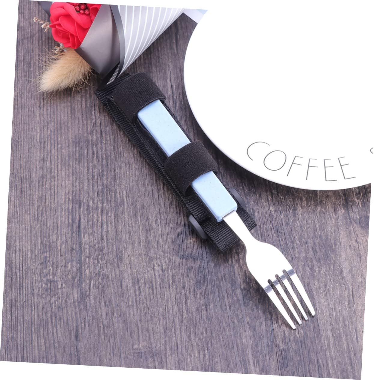 VALICLUD Adjustable Strap Utensils Disabled Assistant Utensils Self Feeding Cuff Disabled Eating Utensils