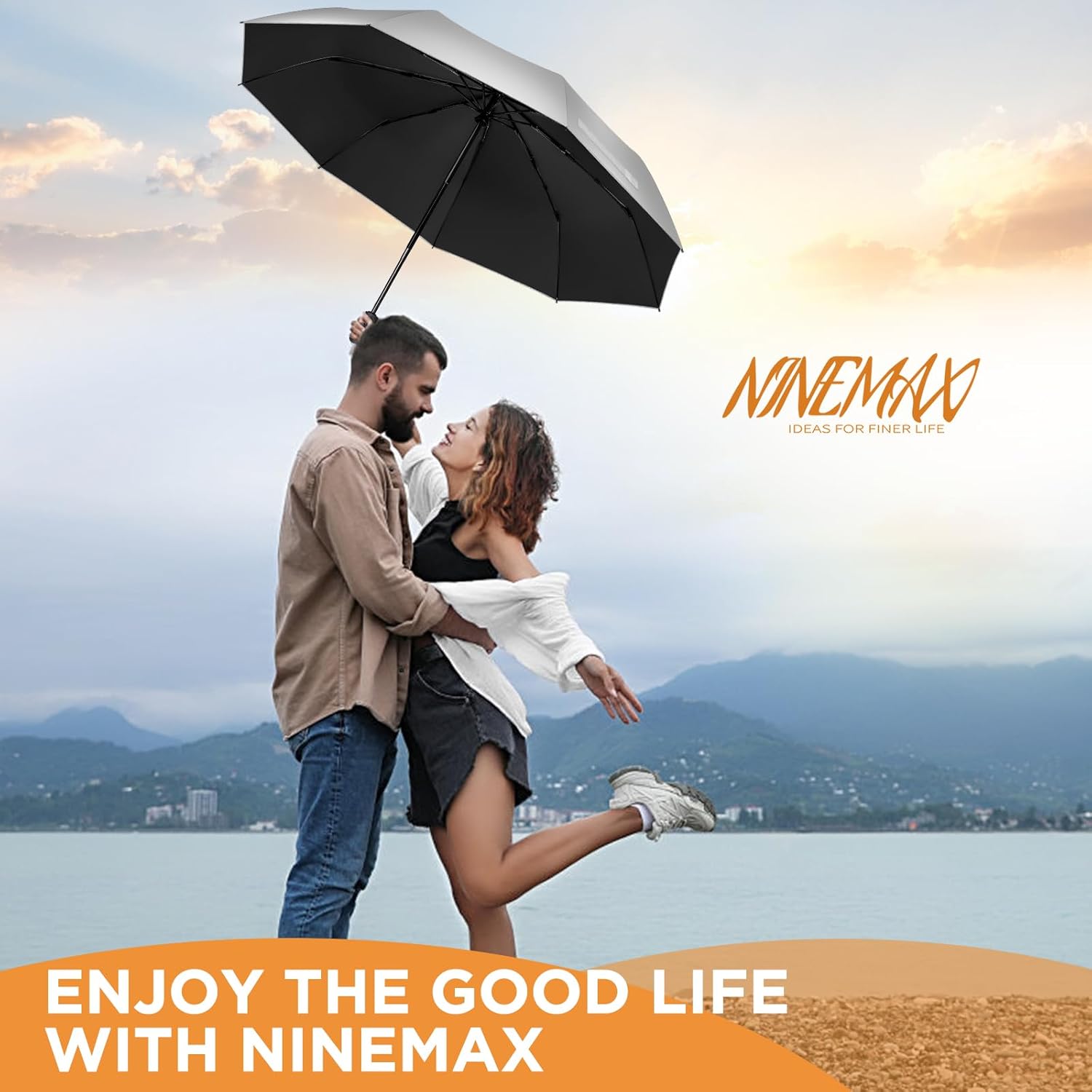 NINEMAX UV Umbrella for Sun Protection UPF 50+, 46 Inch Travel Compact Sun Umbrellas UV Blocking Small Auto Open Personal Portable for Walking - Image 7