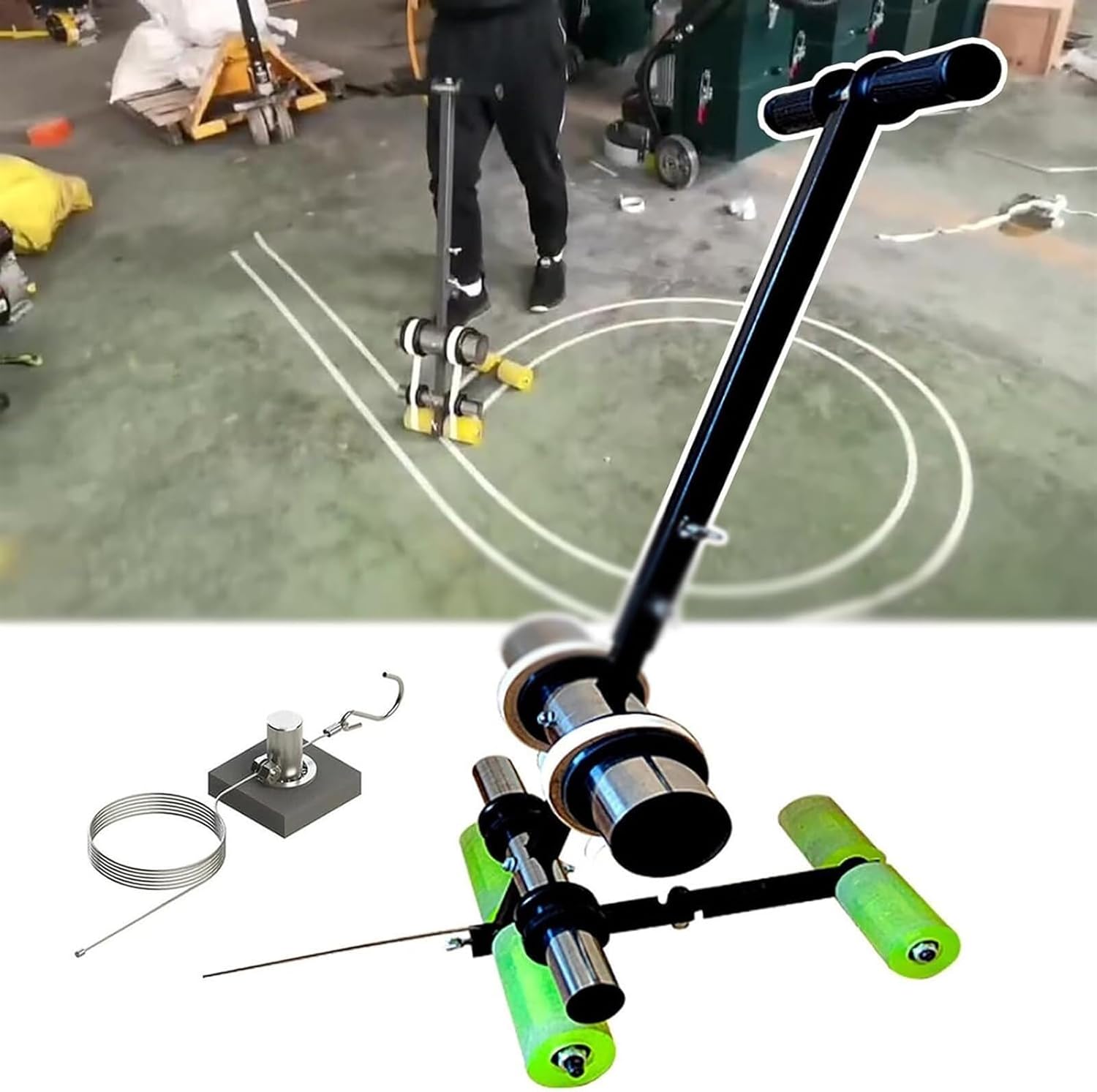 Athletic Field Striping Line Marking Machine, Basketball Court Marking Kit, Hand Push Floor Marking Tool, Tape Marking Machine Hand-Push Tape Sticking Machine for Driveway (