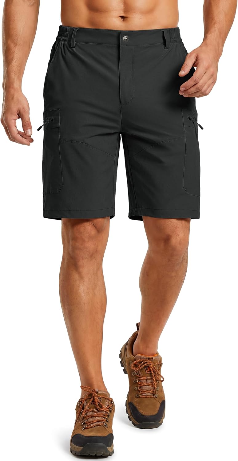 TACVASEN Men's Hiking Cargo Shorts 9" Quick Dry Lightweight Water Resistant Shorts Casual Golf Work with 5 Pockets