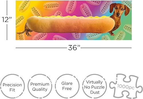 Miniatura 2 de AQUARIUS Weiner - Rompecabezas para perros (rompecabezas delgado de 1000 piezas), sin deslumbramiento, ajuste de precisión, mercancía y