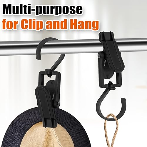 Vista 11 de Ganchos giratorios de plástico para colgar, ganchos giratorios súper fuertes, ganchos para ropa, clips de ropa, perchas de armario para el hogar