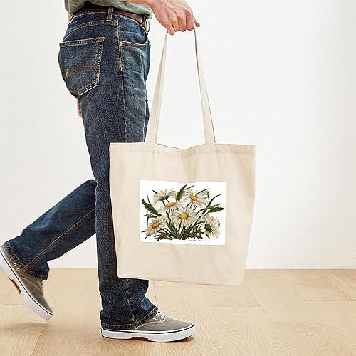 Miniatura 4 de CafePress Daisies - Bolso de mano estilo vintage victoriano bolsa de lona natural bolsa de compras reutilizable