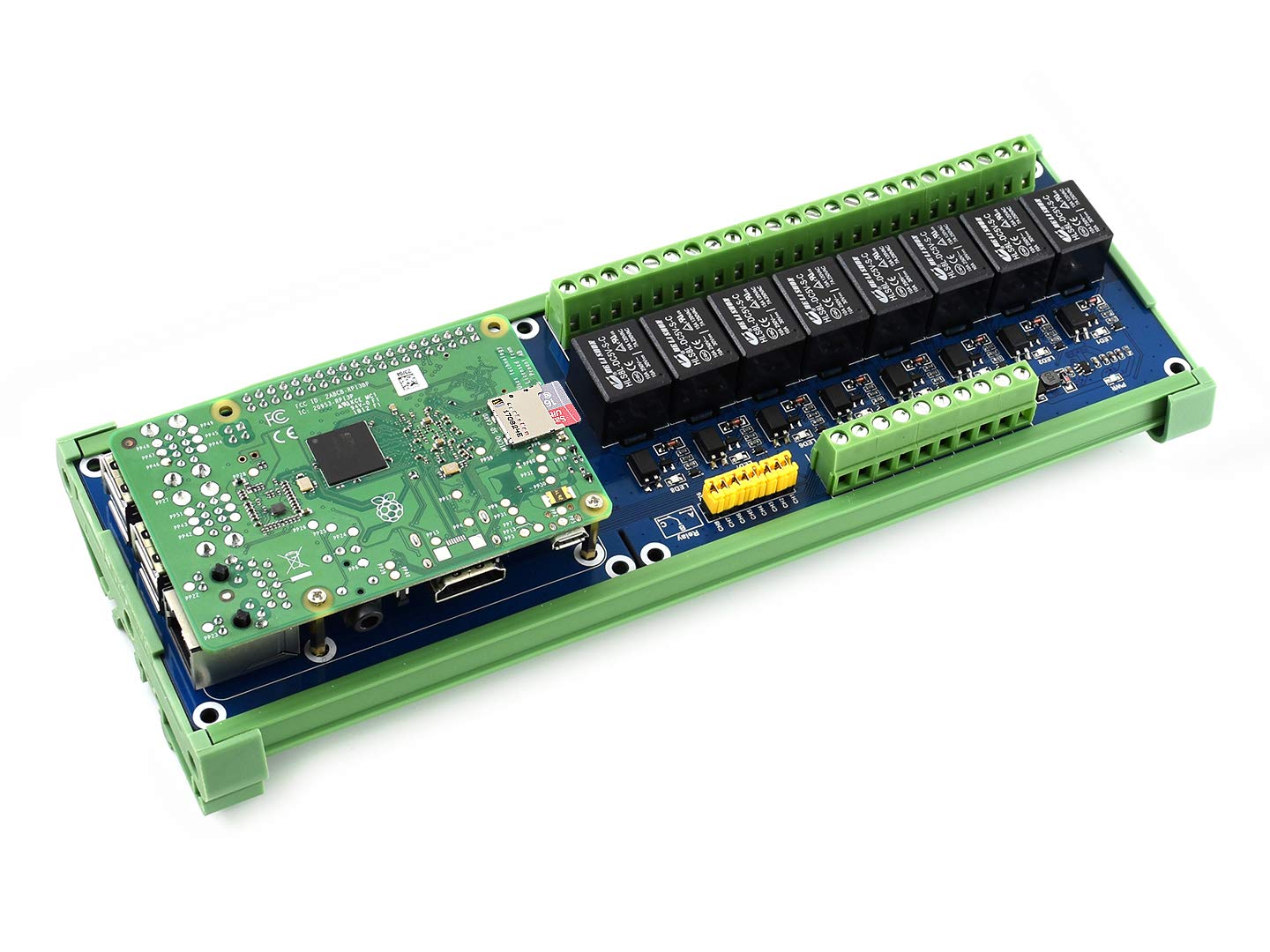 Waveshare 8-ch Relays Expansion Board for Raspberry Pi High Voltage Rail Mount