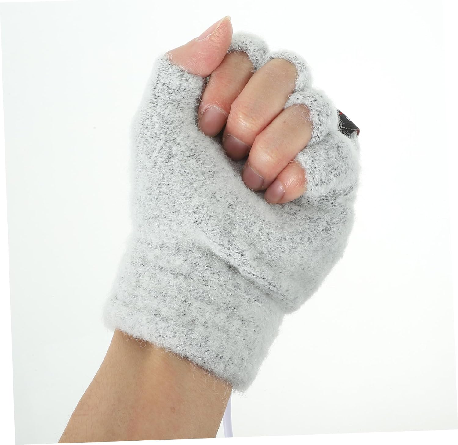 Hemoton Double Sided Heating Gloves for Men Women Winter Gloves Touchscreen Half Finger Knit Warmer for Typing