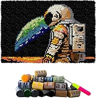 Vista 7 de DL-YTG Kit de ganchos de ganchillo, tapete de hilo de ganchillo para automóvil, de Navidad, color preimpreso, cubierta de lona, costura, kit