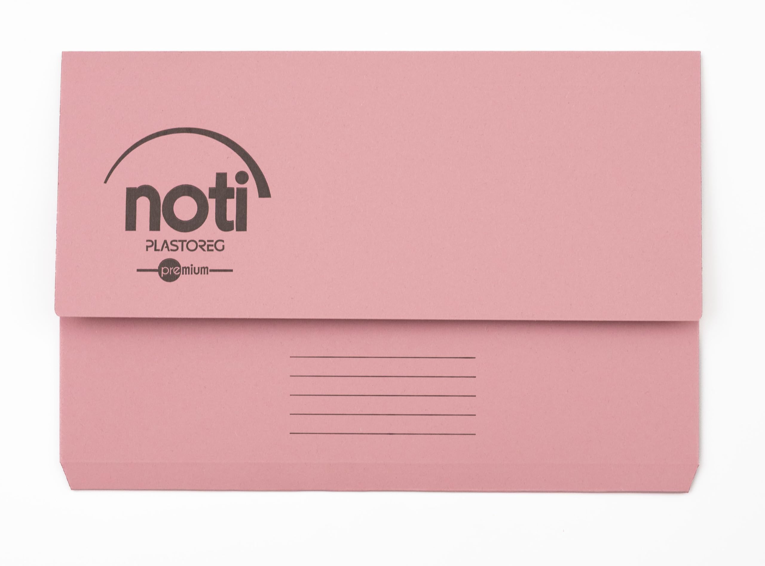 Noti Premium Document Wallet Foolscap, 100% Recycled Paper, 285gsm Manilla, Pink, Pack 25