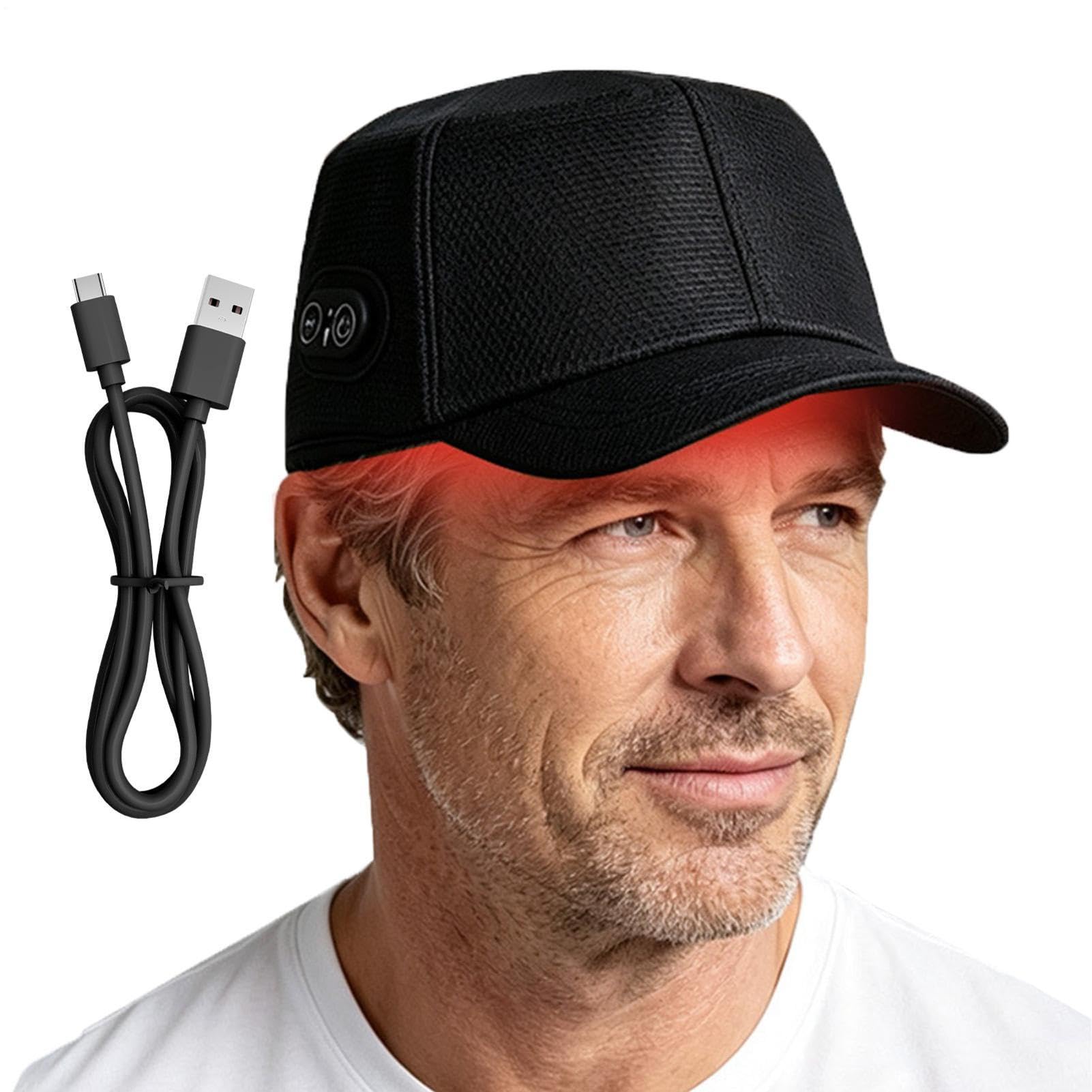 Rotlichtkappe, 3 Modi, verstellbar, kabellos, USB, wiederaufladbar