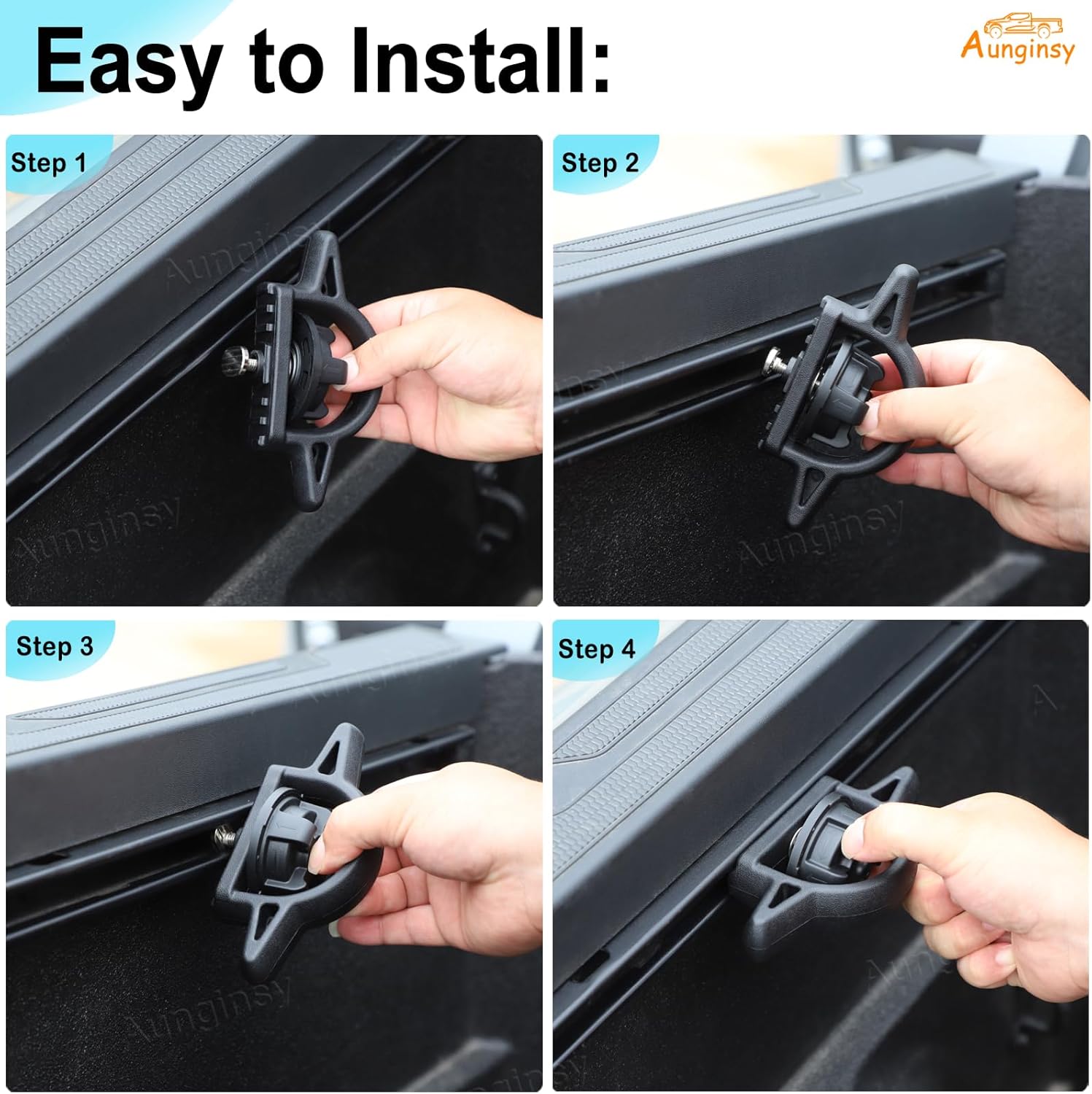 4Pcs Bed Cleat Tie Down Anchor Compatible with Toyota Tacoma 2005-2026/Tundra 2022-2026, Pickup Truck Heavy Duty Cargo Box Anchor Ram Rail System Replace PT278-35112/PT278-35160 Bed Cleats Accessories