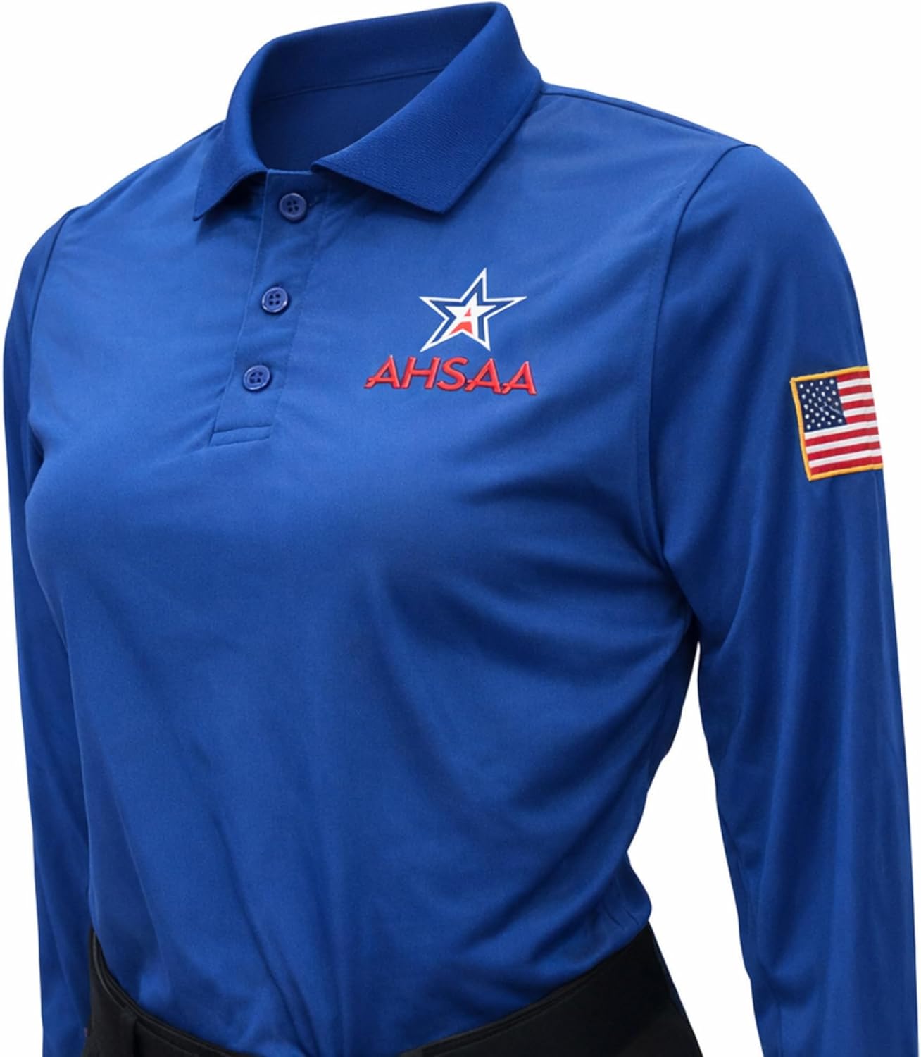 Smitty | USA-403-AL-RY | Alabama Logo Women's Elite Volleyball Referee Long Sleeve Shirt with USA Flag