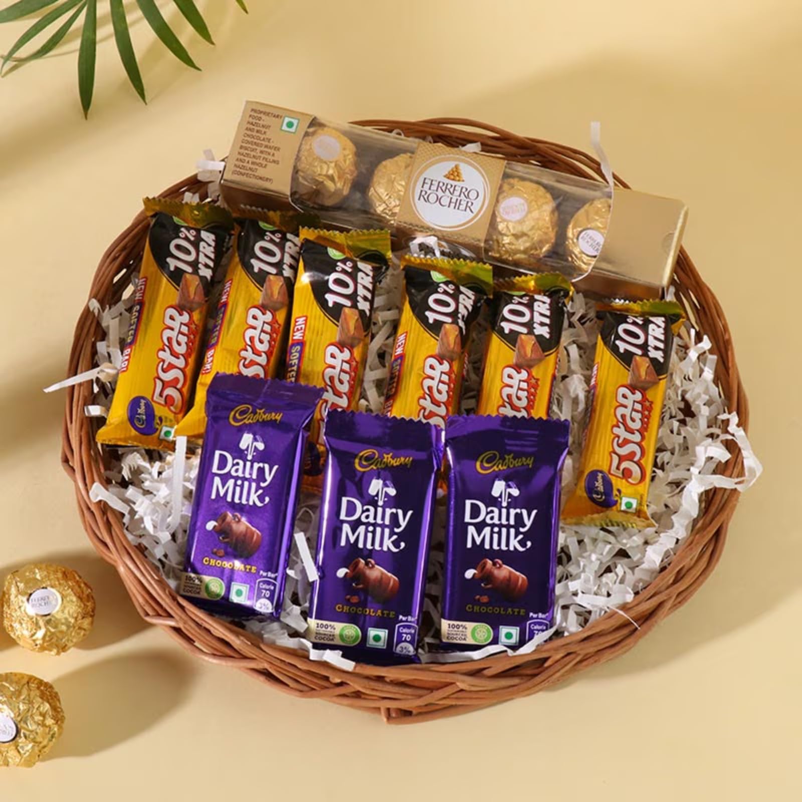 FlowerAura Hampers Include Pack of 4 Choco Rolls & 9 Chocolates In Basket For Valentines Day Gift, Birthday Gift, Anniversary Gift & Mothers Day Gift, Fathers Day Gift (Same Day Delivery) (B0D6X3K3F3) Amazon Price History, Amazon Price Tracker