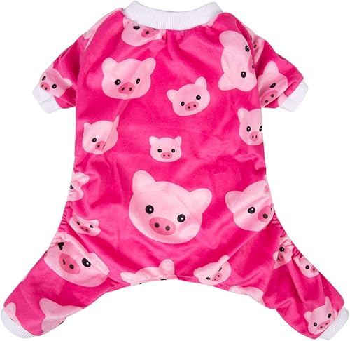 Miniatura 2 de CuteBone - Pijama para perros y gatos enterizo para mascotas estampado de cerditos rosados talla XL P46XL